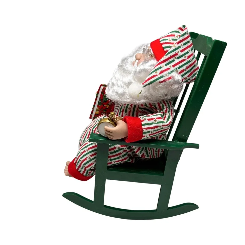 Snoring Santa Claus Pajamas Rocking Chair 12